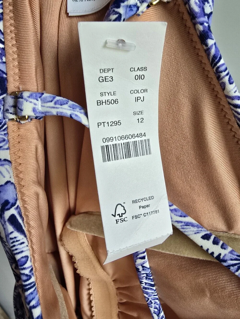 J. Crew NEW Blue Dandelion Swirl Ruched Sweetheart One Piece Swimsuit SZ 12 Chic